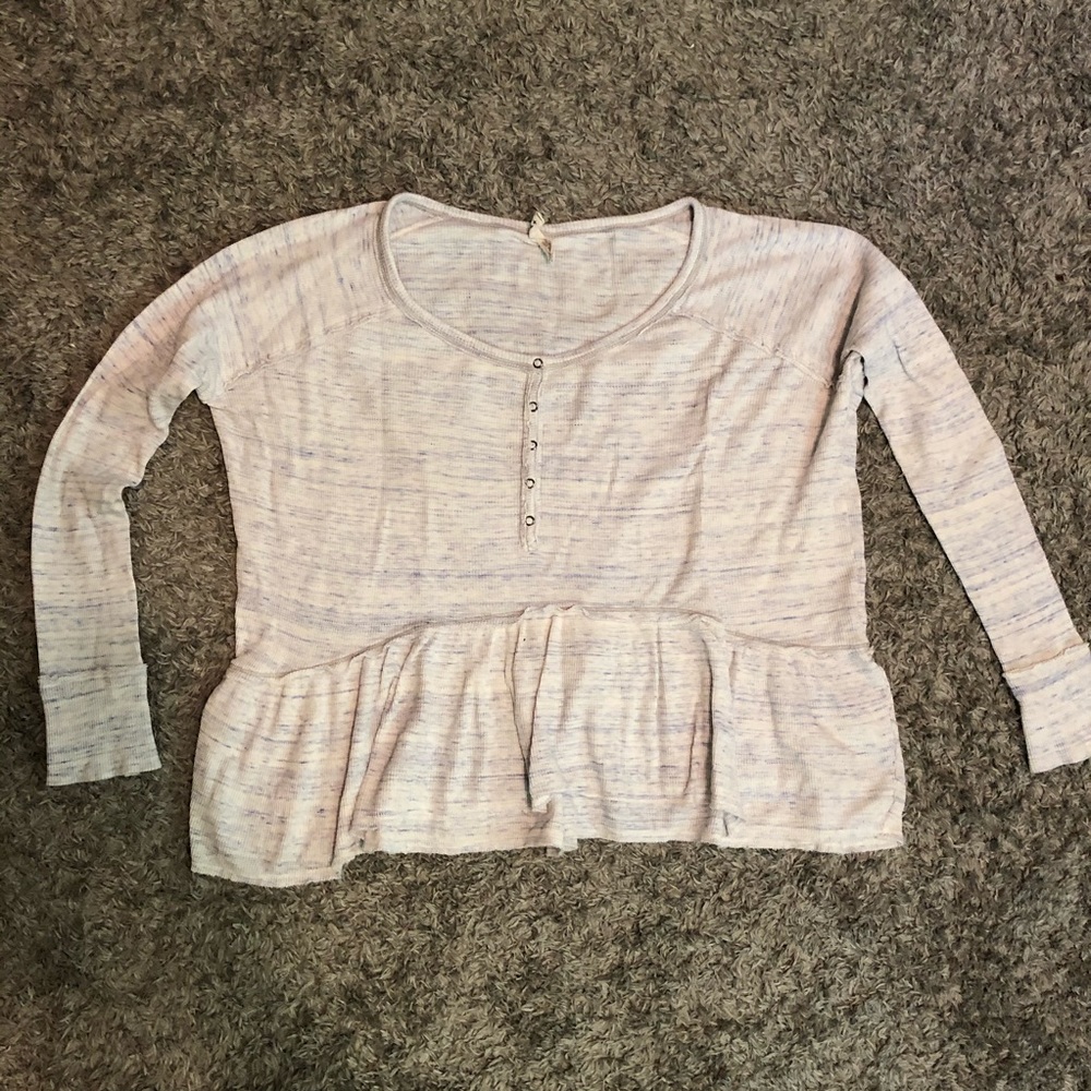 Free people oversized peplum waffle tunic